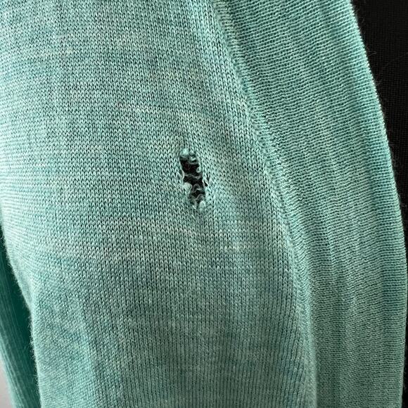 Eileen Fisher Green Cardigan Sweater Wool Open Front Long Sleeve Regular Fit XL - Picture 7 of 10